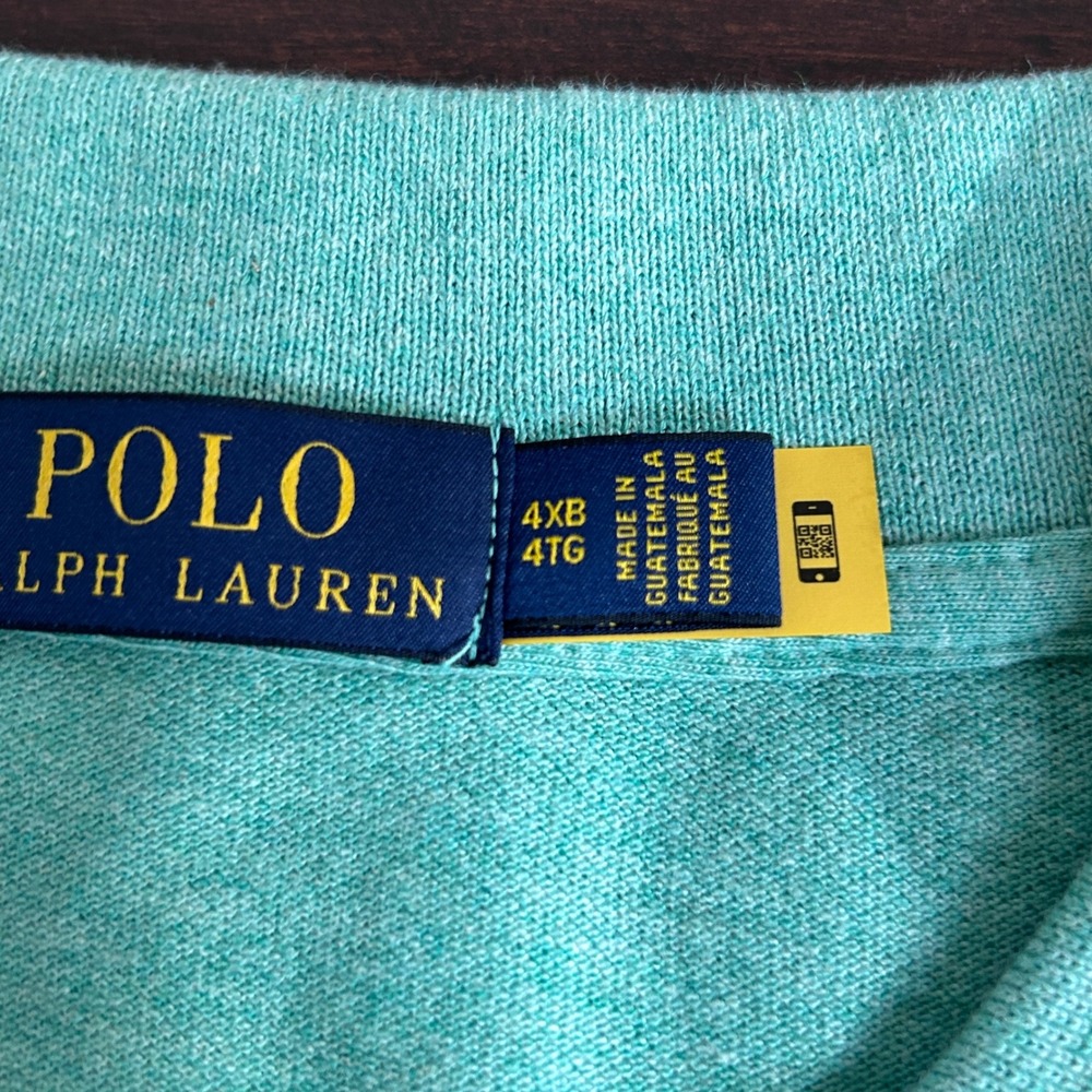 NWT Polo Ralph Lauren Polo Shirt Mens 4XB Green Short Sleeve Big & Tall Classic - Picture 8 of 11